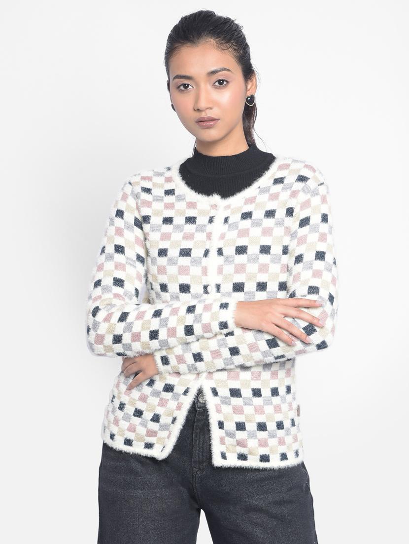 women's multi colored nylon wool blend cardigan - 20295946 - Zoom Image - 0