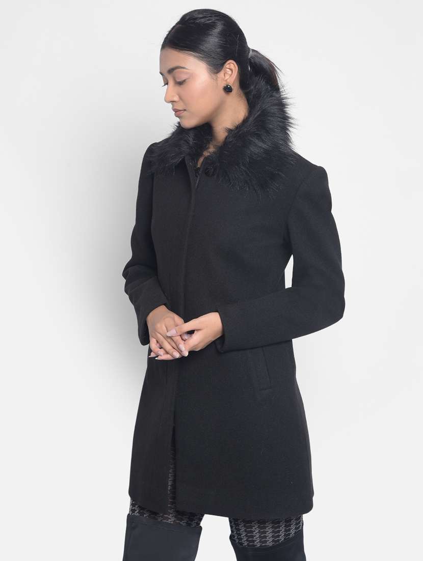 women black polyester casual blazer - 20295954 -  Standard Image - 1