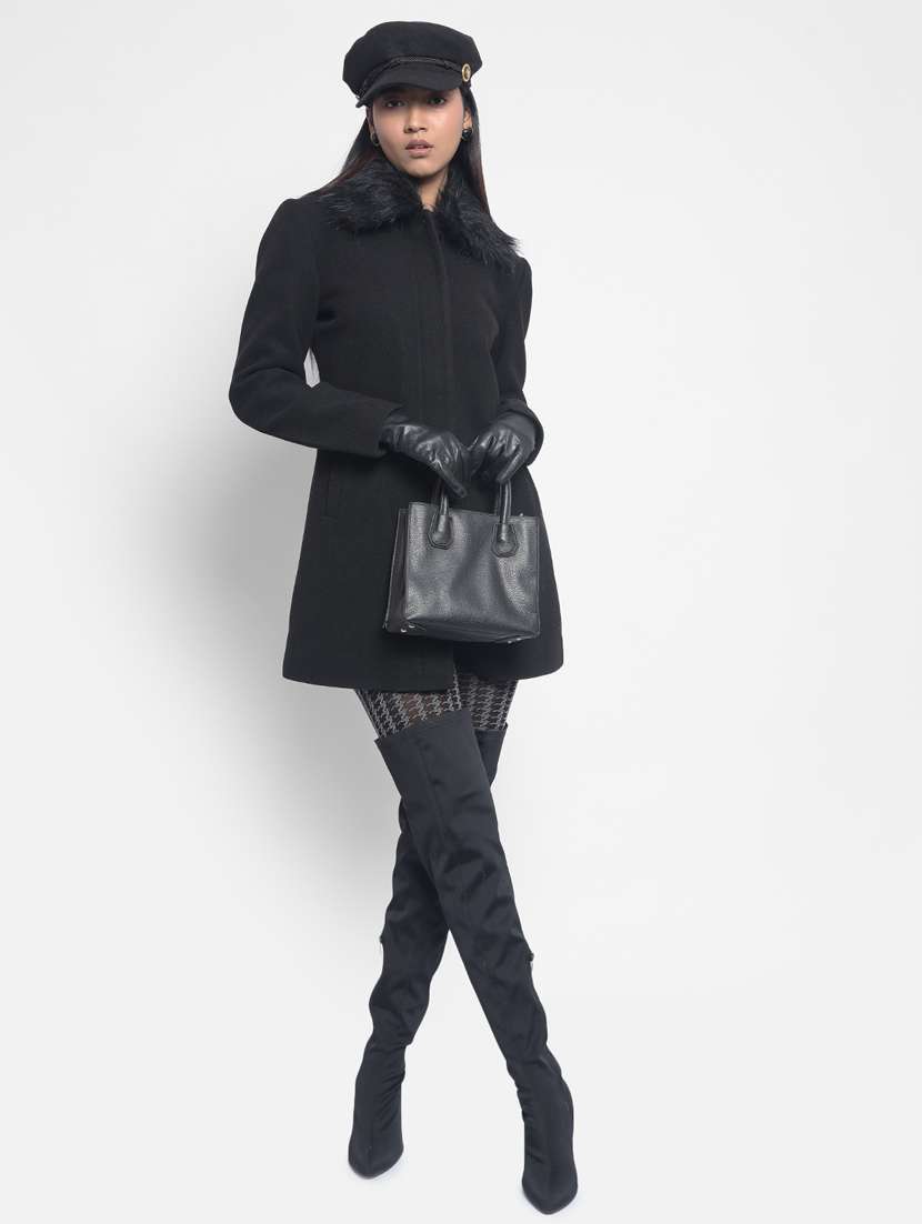 women black polyester casual blazer - 20295954 -  Standard Image - 4