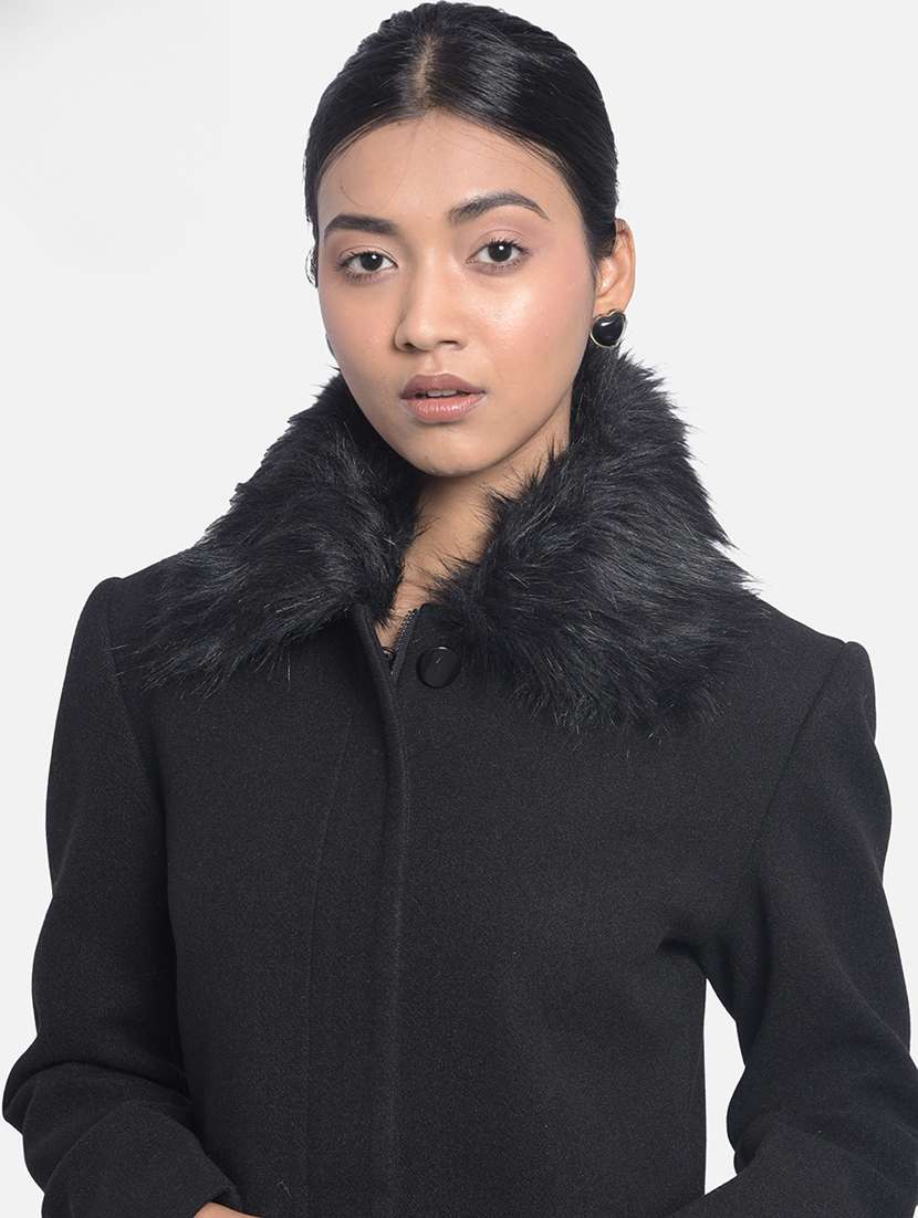 women black polyester casual blazer - 20295954 -  Standard Image - 6