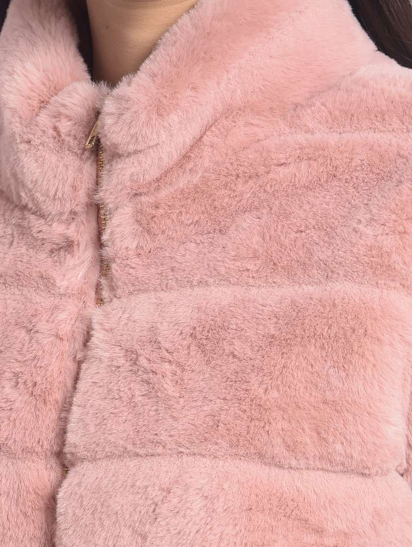 women pink polyester quilted & padded jacket - 20295958 - Standard Image - 4