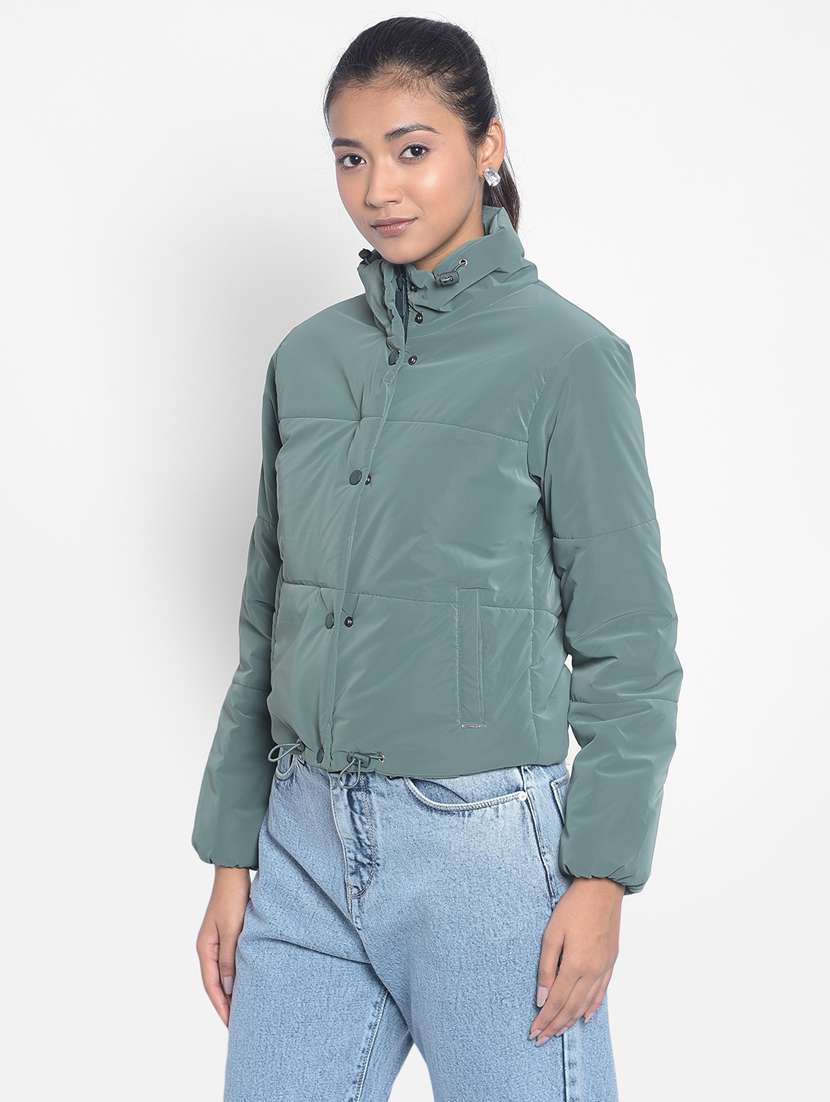 women solid long sleeve quilted jacket  - 20295960 -  Standard Image - 1