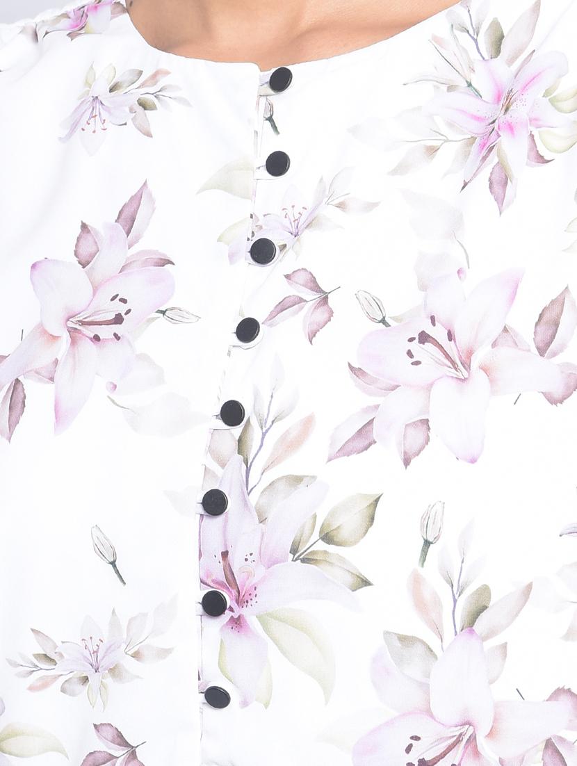 white floral print tiered dress - 20296105 - Standard Image - 6
