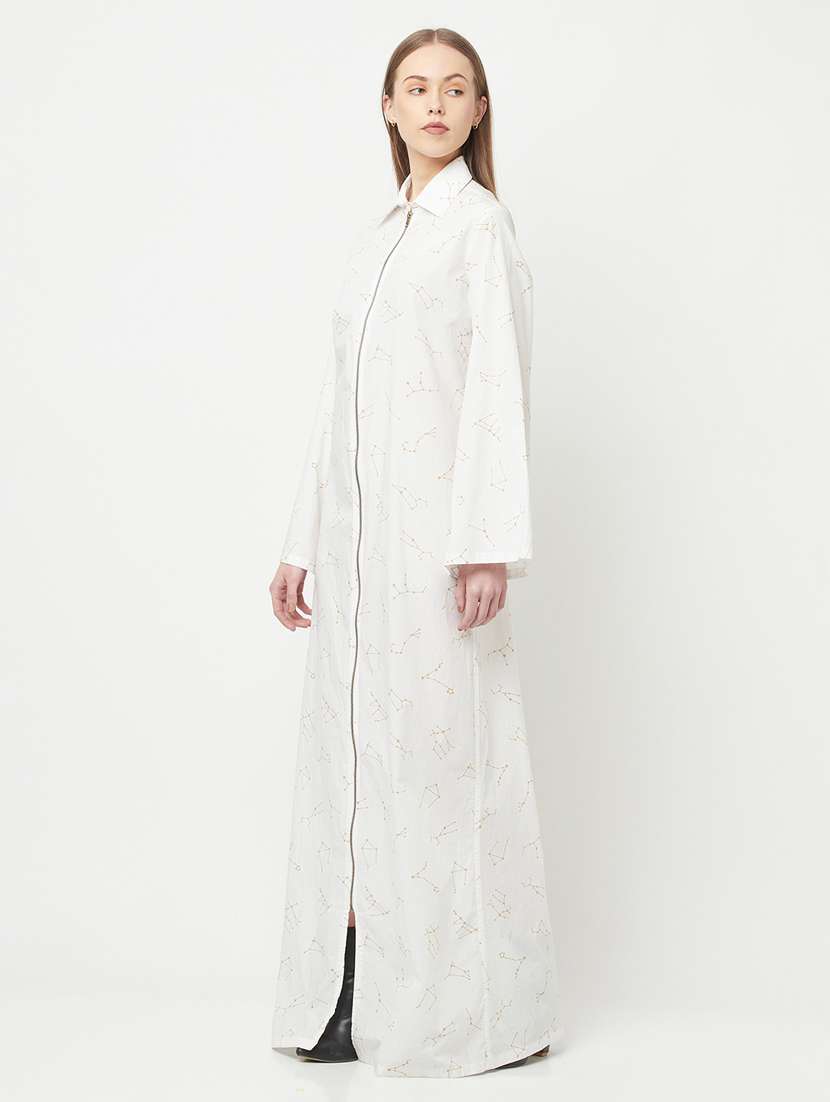 white geometric print maxi dress - 20296106 - Standard Image - 1