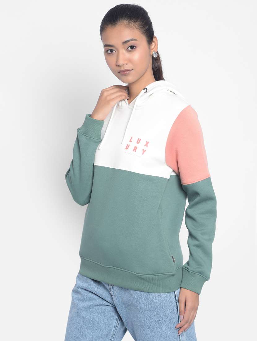 women's color block sweatshirt - 20296130 -  Standard Image - 1