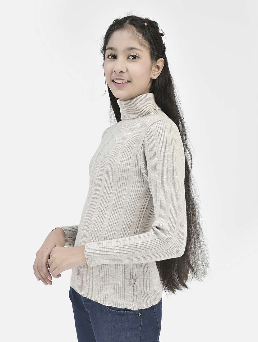 girls grey color regular sweaters  - 20296249 -  Standard Image - 1