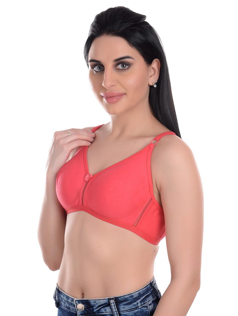 red cotton blend regular bra - 20296341 - Standard Image - 1