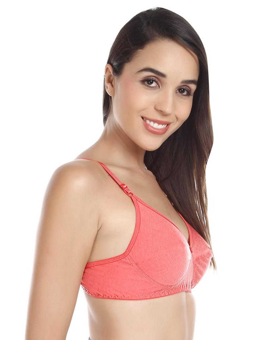 orange cotton blend regular bra - 20296346 - Standard Image - 1