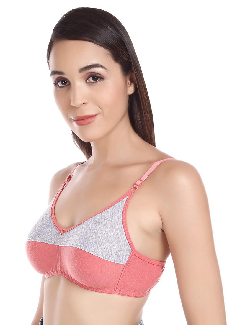 color block cotton blend regular bra - 20296363 - Standard Image - 1