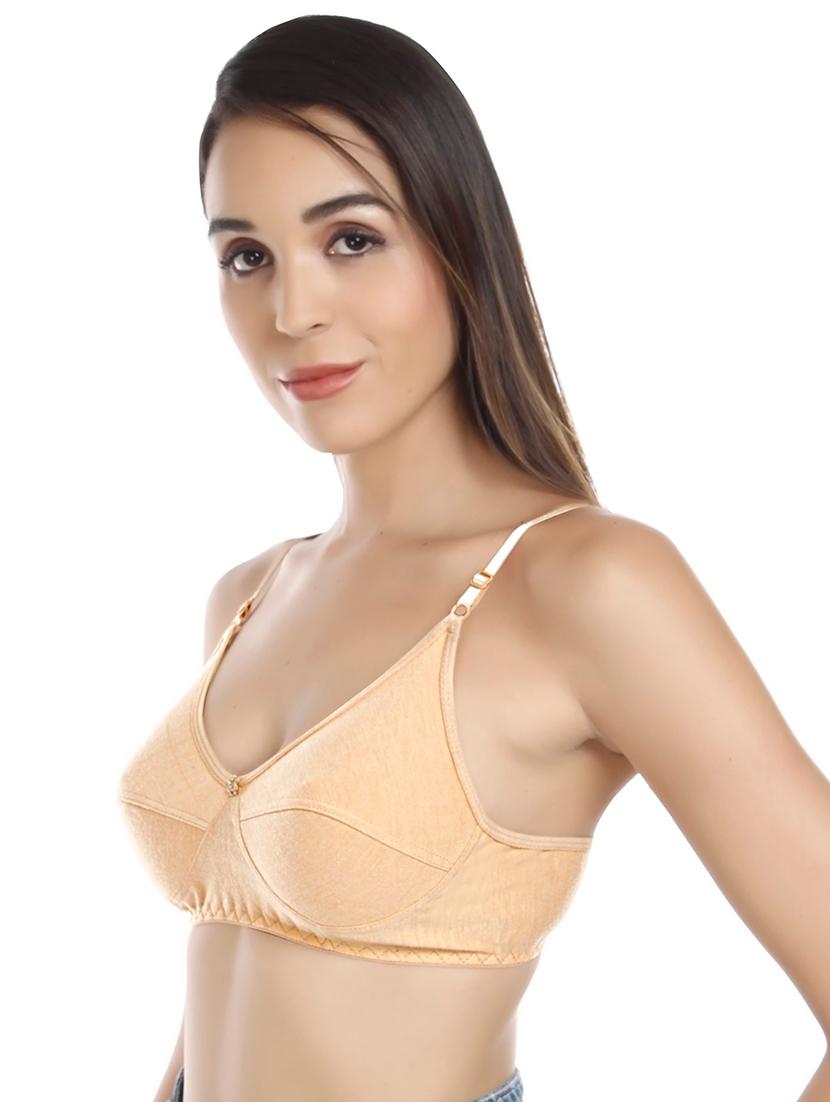 beige cotton blend regular bra - 20296365 -  Standard Image - 1