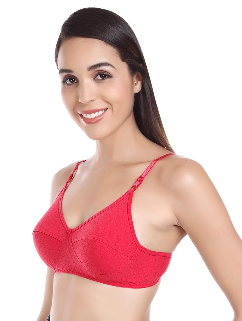 pink cotton blend regular bra - 20296366 - Standard Image - 1