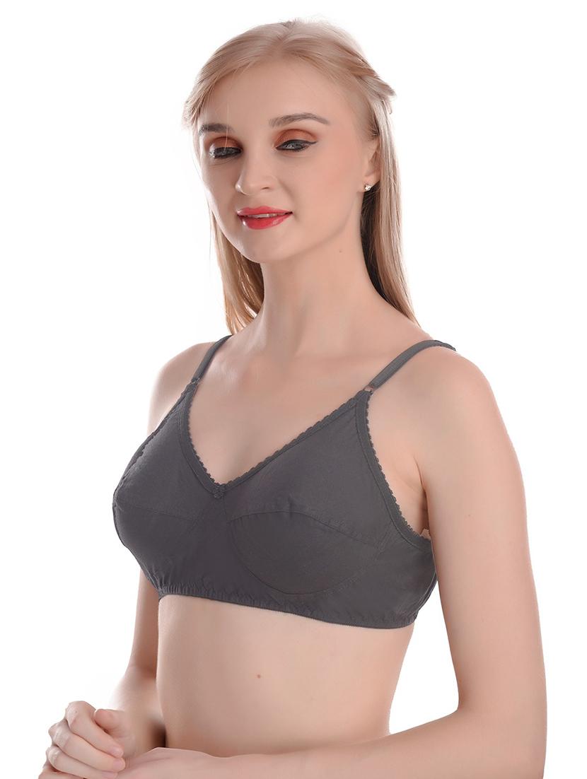black cotton blend bralette bra - 20296373 - Standard Image - 1
