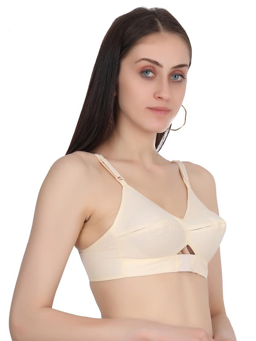beige cotton blend regular bra - 20296377 - Standard Image - 1