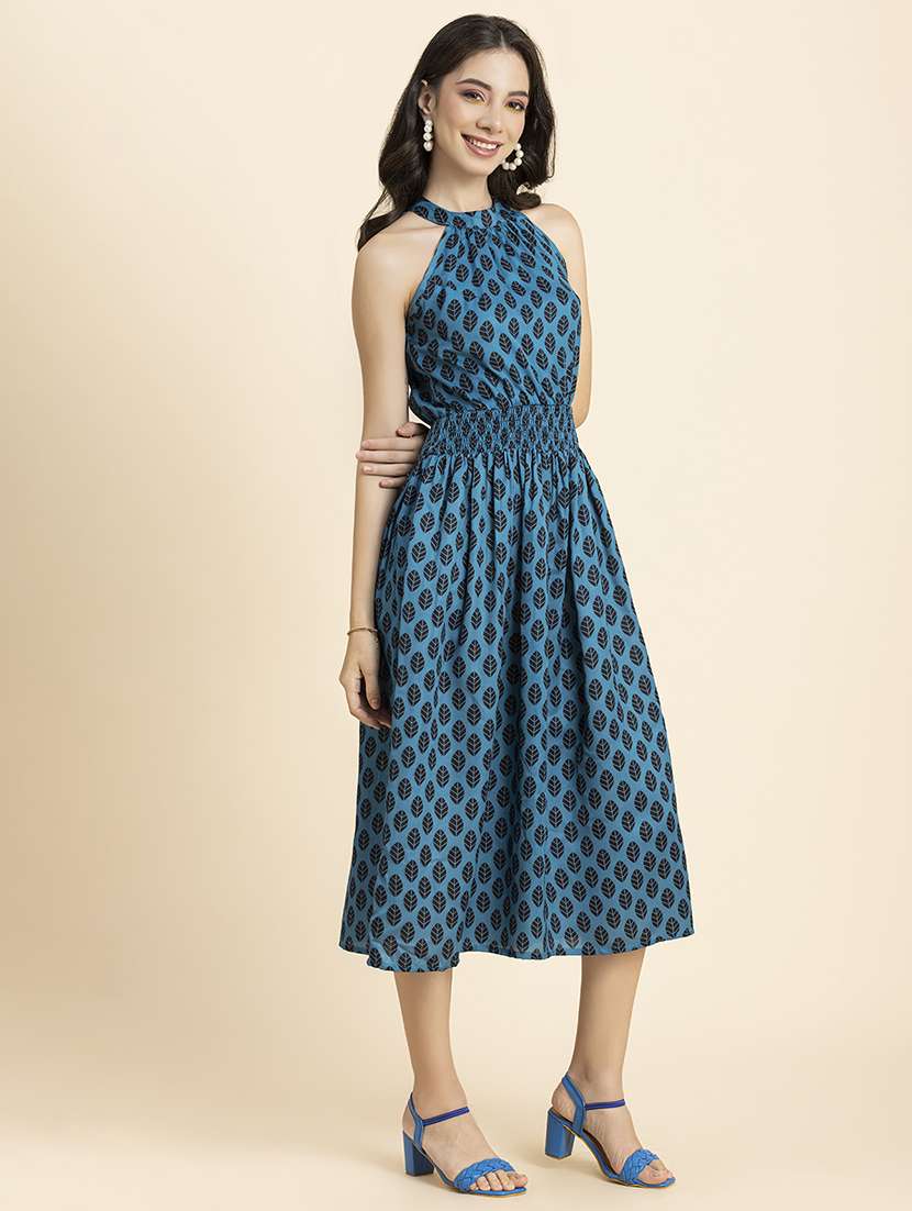 women's fit & flare leheriya dress - 20296502 -  Standard Image - 1