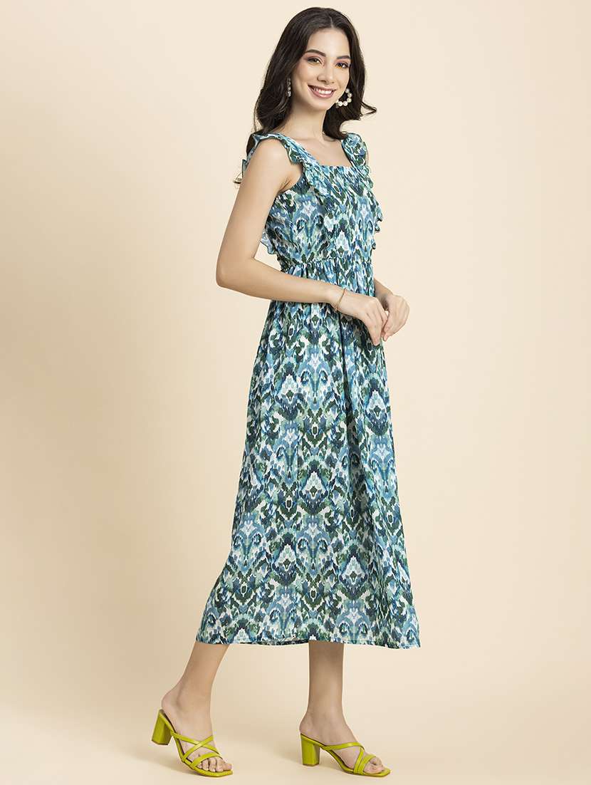 women's ikat print fit & flare dress - 20296521 - Standard Image - 1