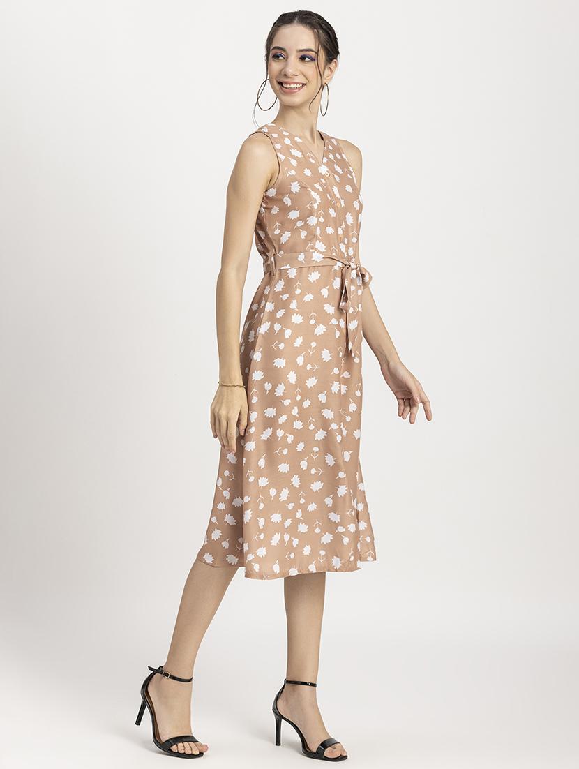 women's fit & flare floral dress - 20296525 - Standard Image - 1