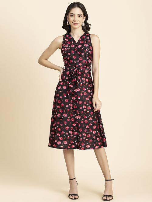 women's fit & flare floral dress - 20296528 -  Standard Image - 0