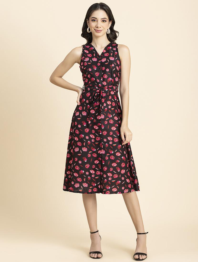 women's fit & flare floral dress - 20296528 -  Zoom Image - 0