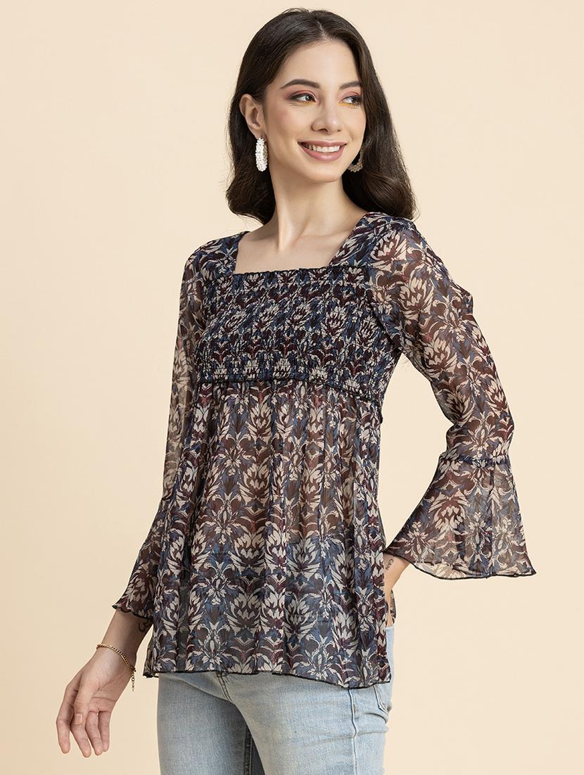 women's peplum square neck top - 20296769 - Standard Image - 1
