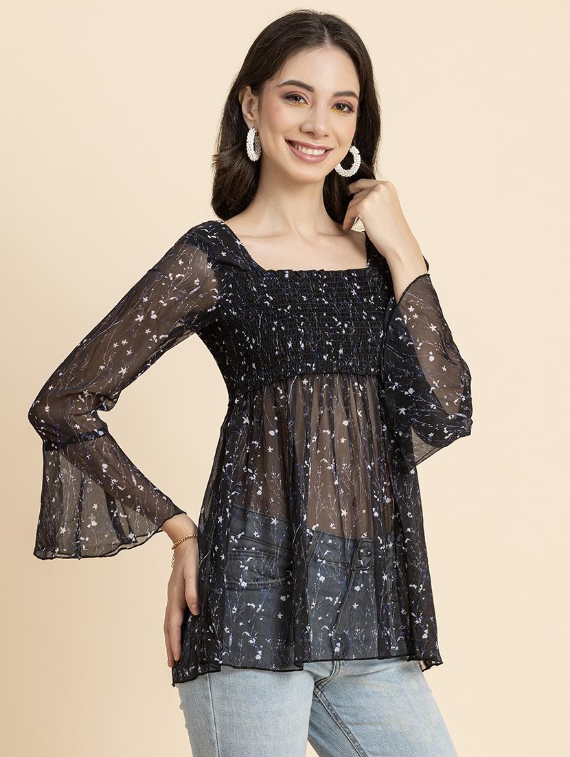 women's peplum square neck top - 20296770 -  Standard Image - 1