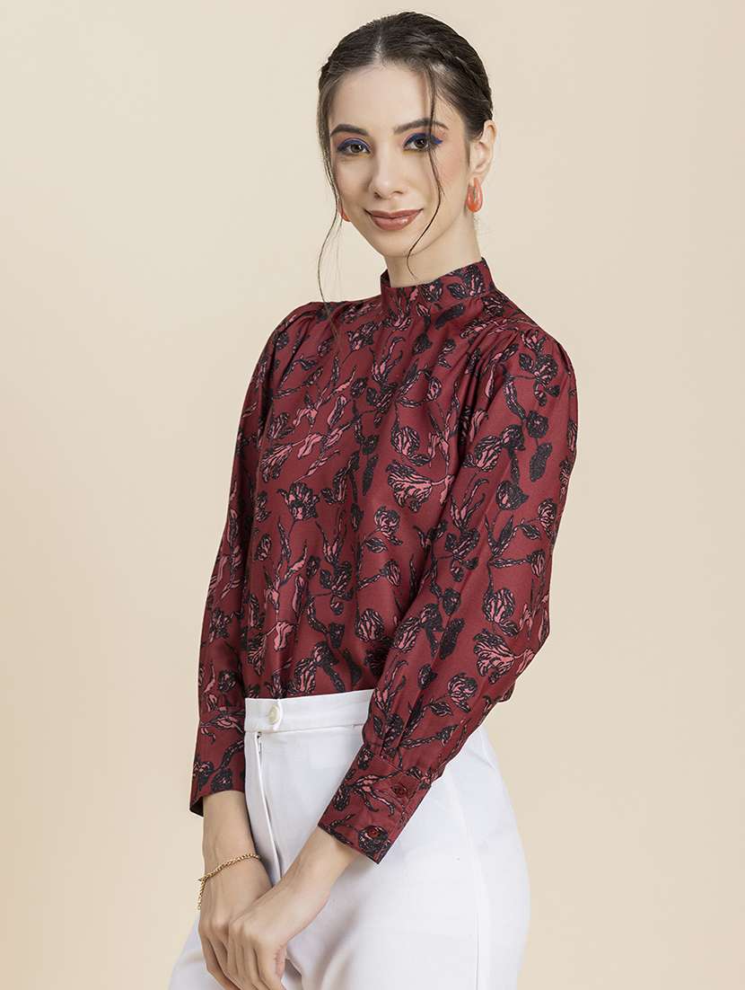 women's straight high neck top - 20296771 - Standard Image - 1