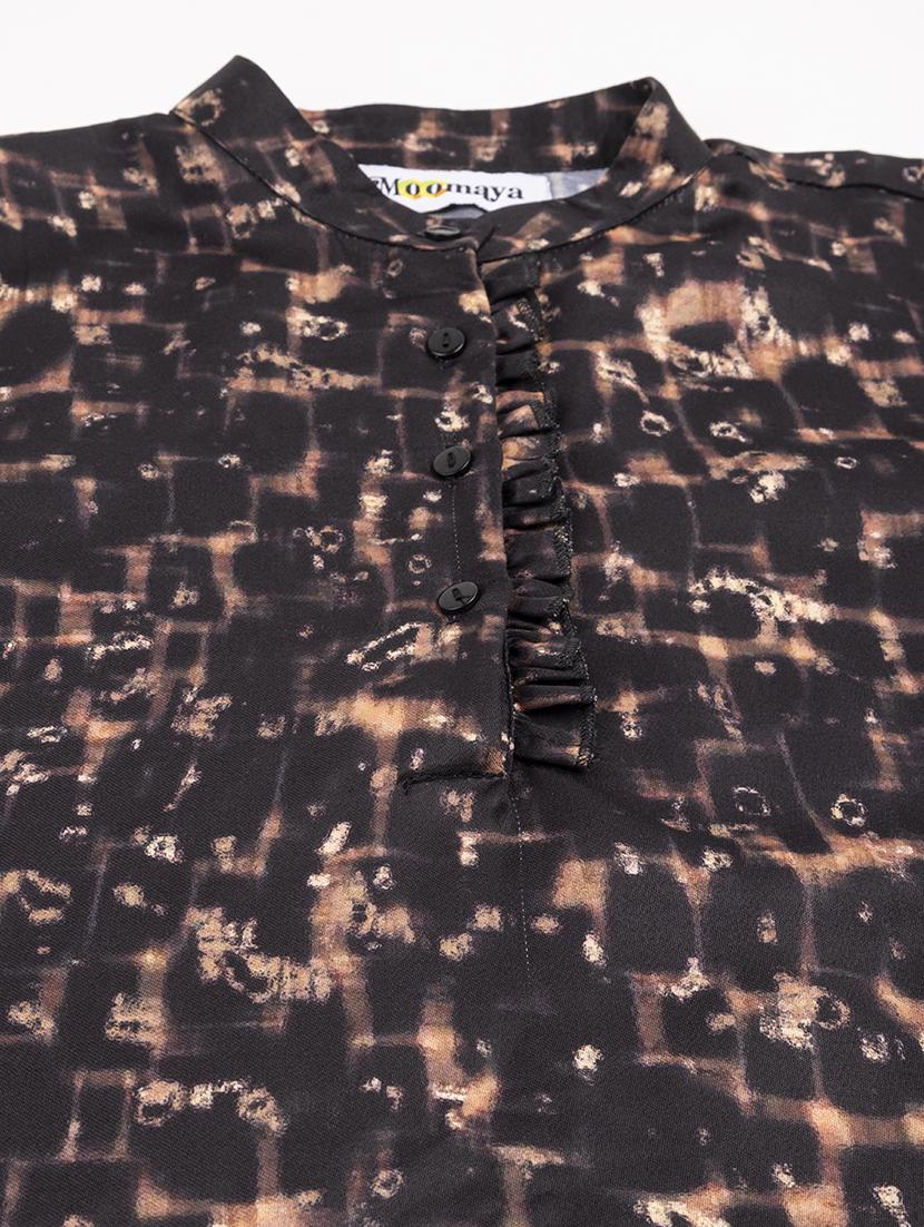 women printed mandarin neck top - 20296777 - Standard Image - 4