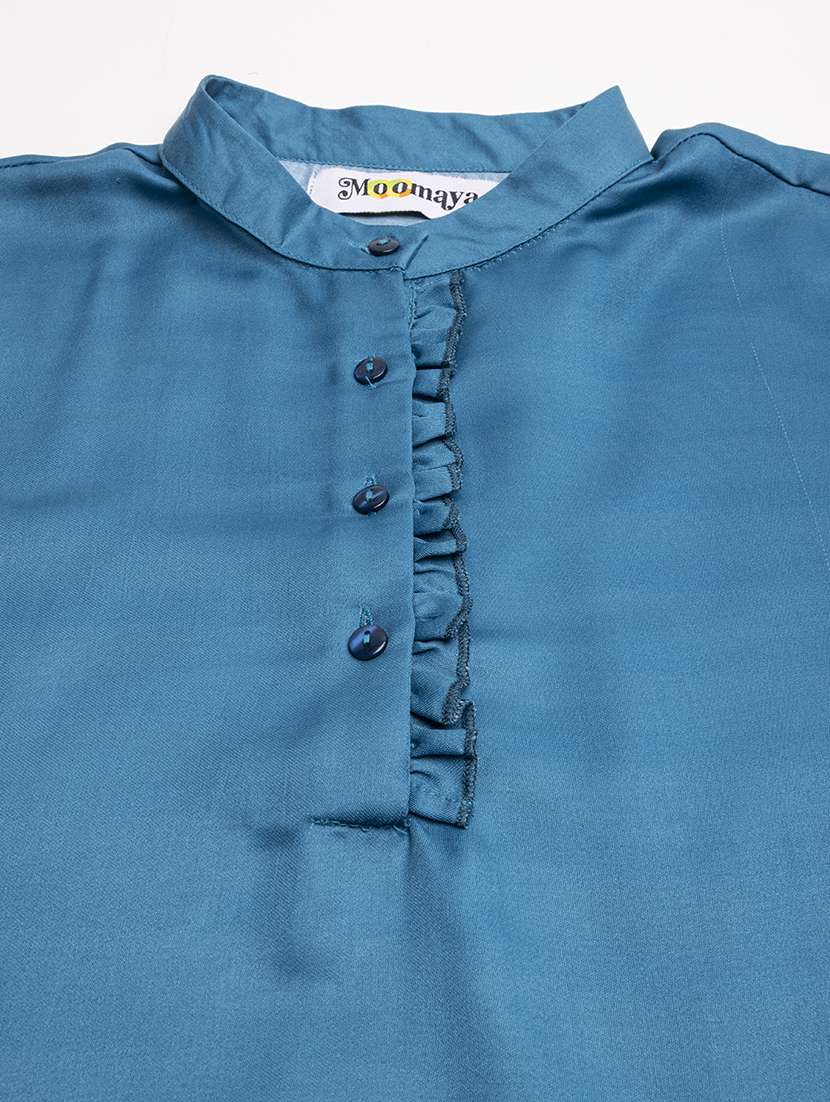 women's crop mandarin neck top - 20296778 - Standard Image - 4