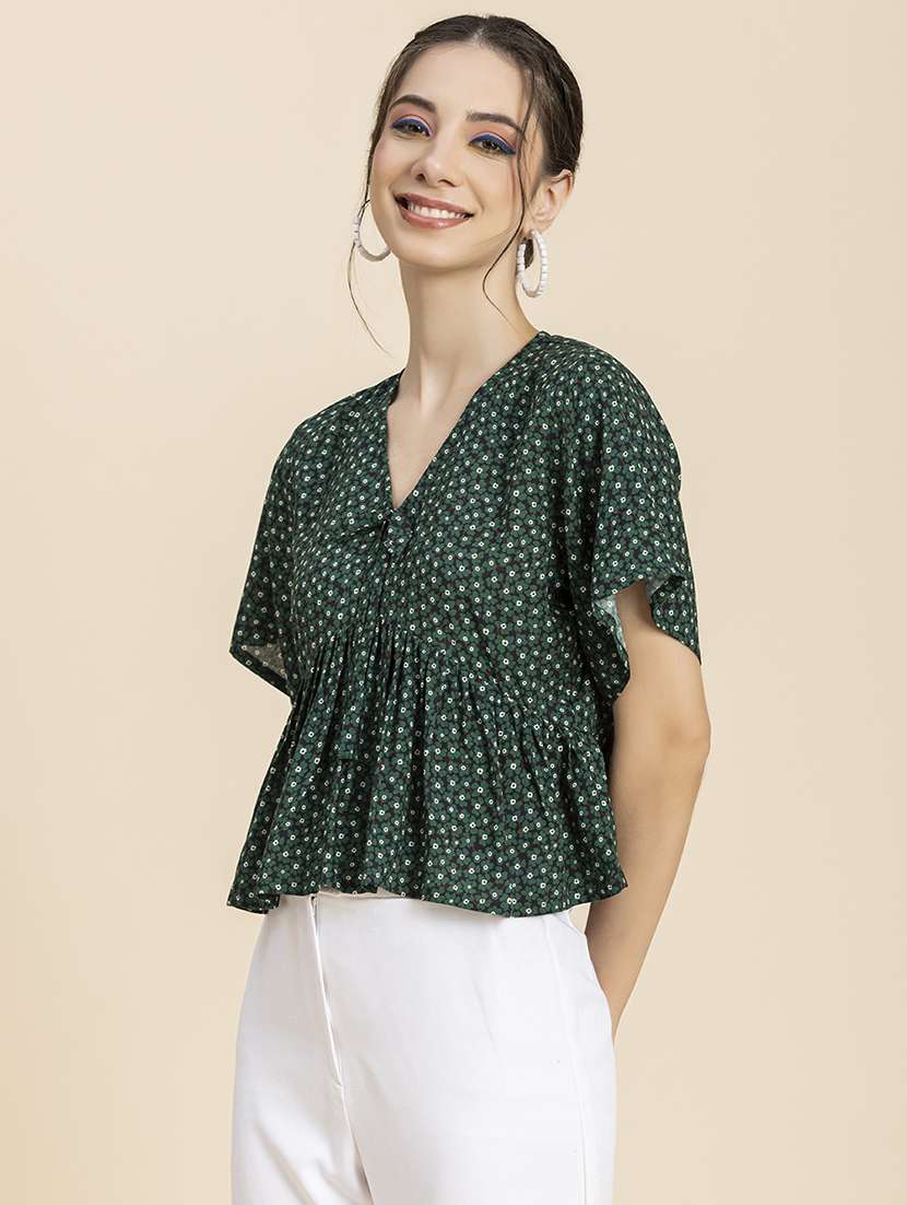 women's peplum v neck top - 20296783 -  Standard Image - 1