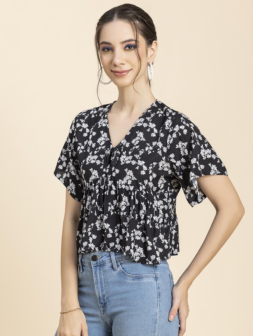women's peplum v neck top - 20296784 - Standard Image - 1