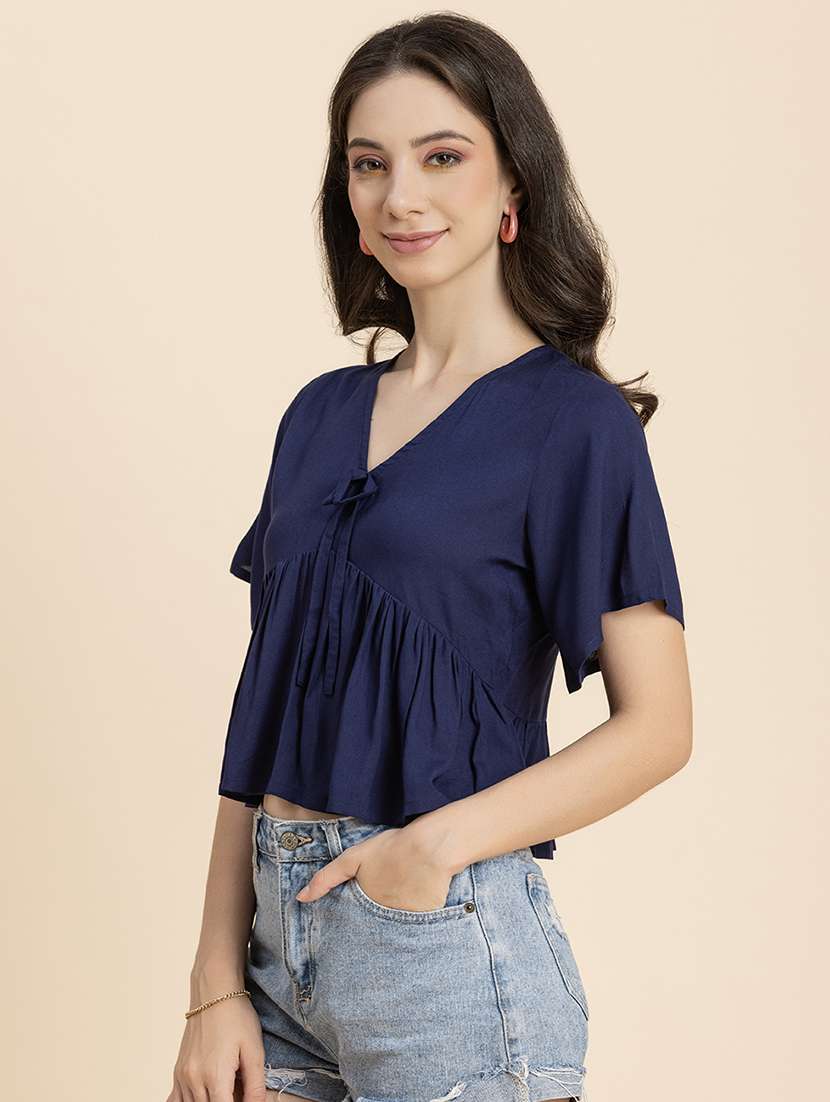 women's peplum v neck top - 20296786 -  Standard Image - 1