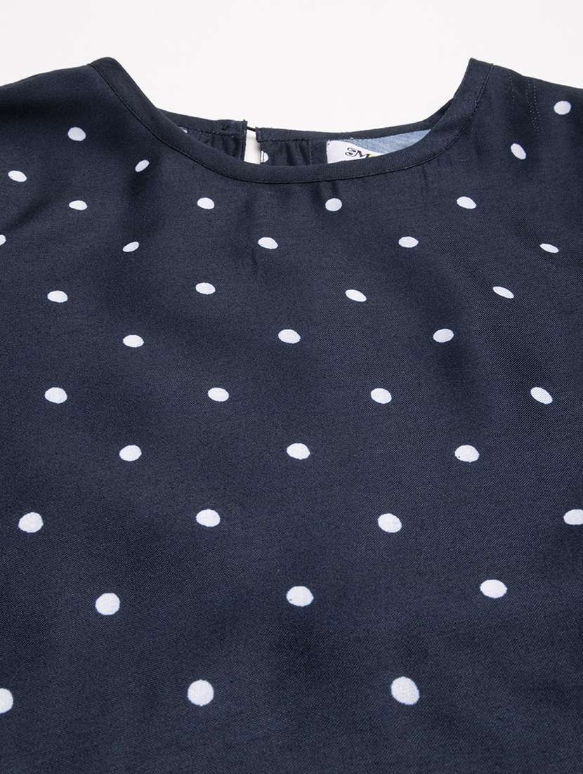 women polka doted short sleeves top - 20296789 -  Standard Image - 4