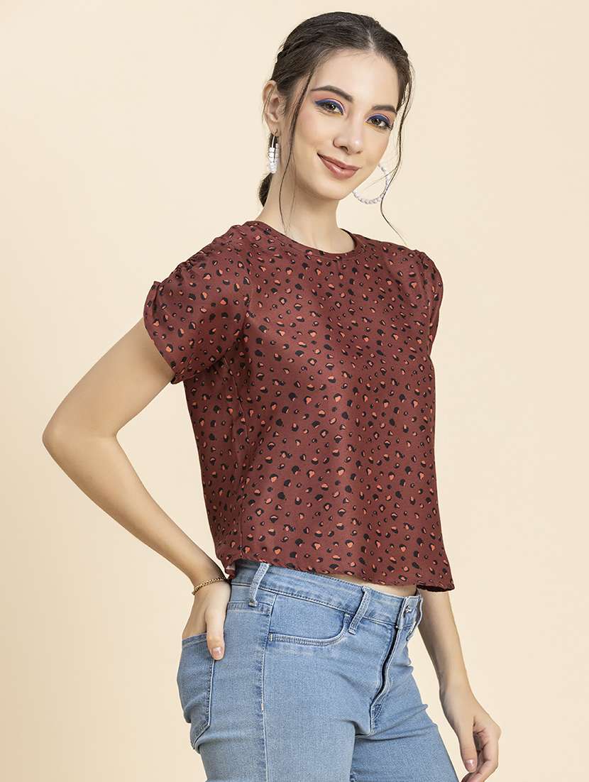 women's straight round neck top - 20296792 -  Standard Image - 1