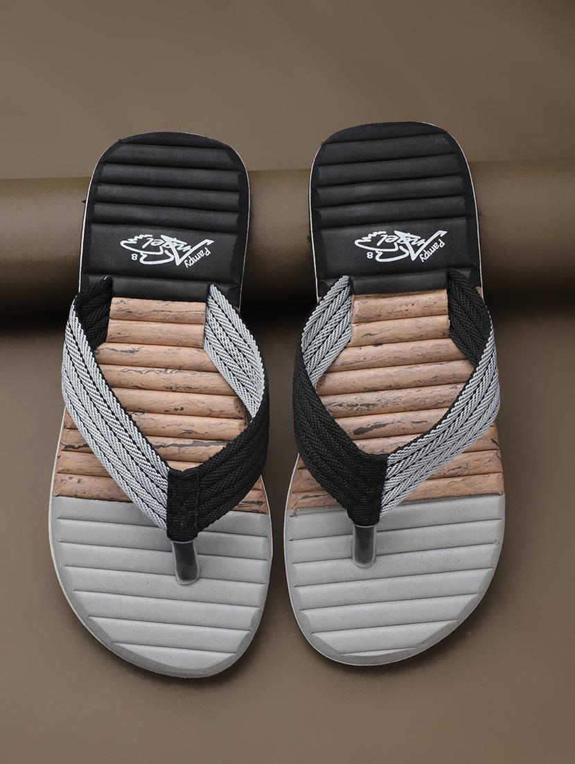 grey color block slip on slipper - 20296801 -  Standard Image - 1