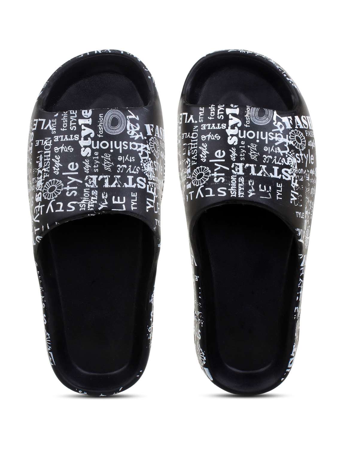 black slip on flip flop