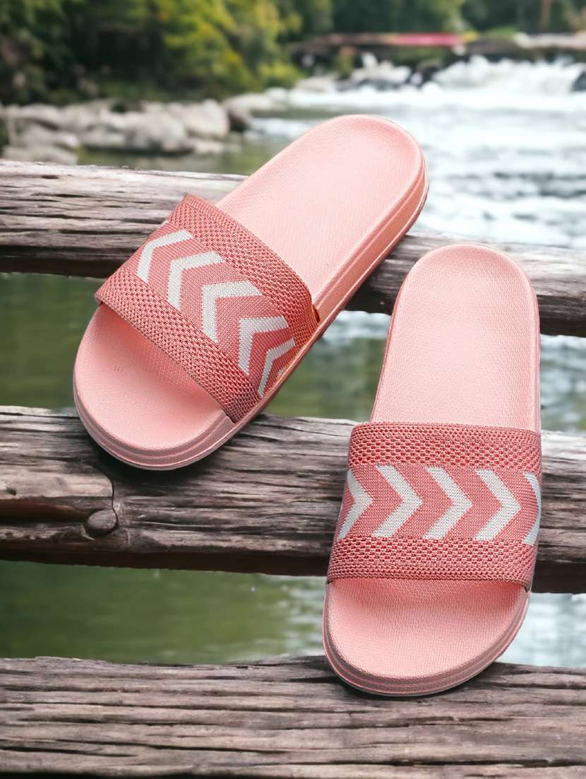 women baby pink knitted flip flop - 20297080 -  Standard Image - 1