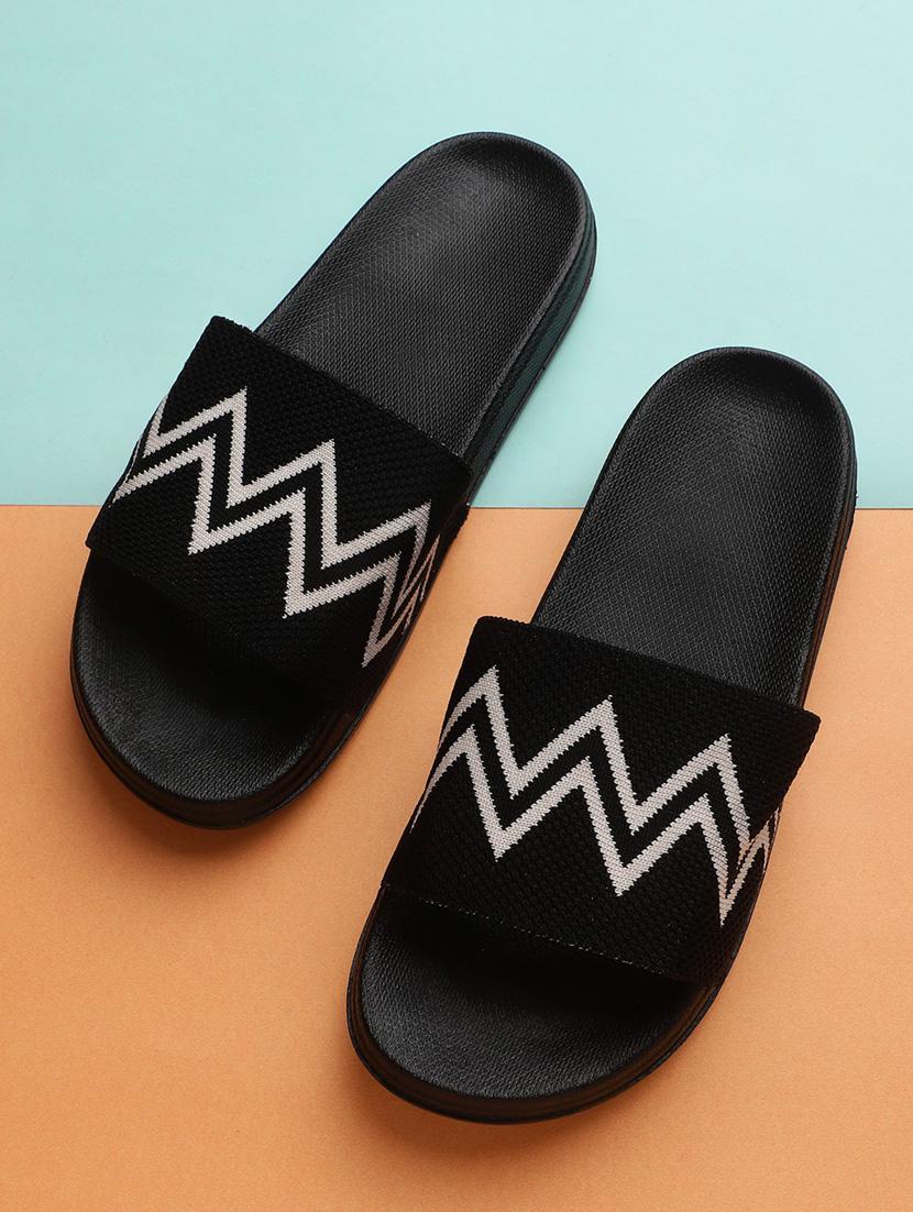 women black knitted flip flop - 20297093 - Standard Image - 1