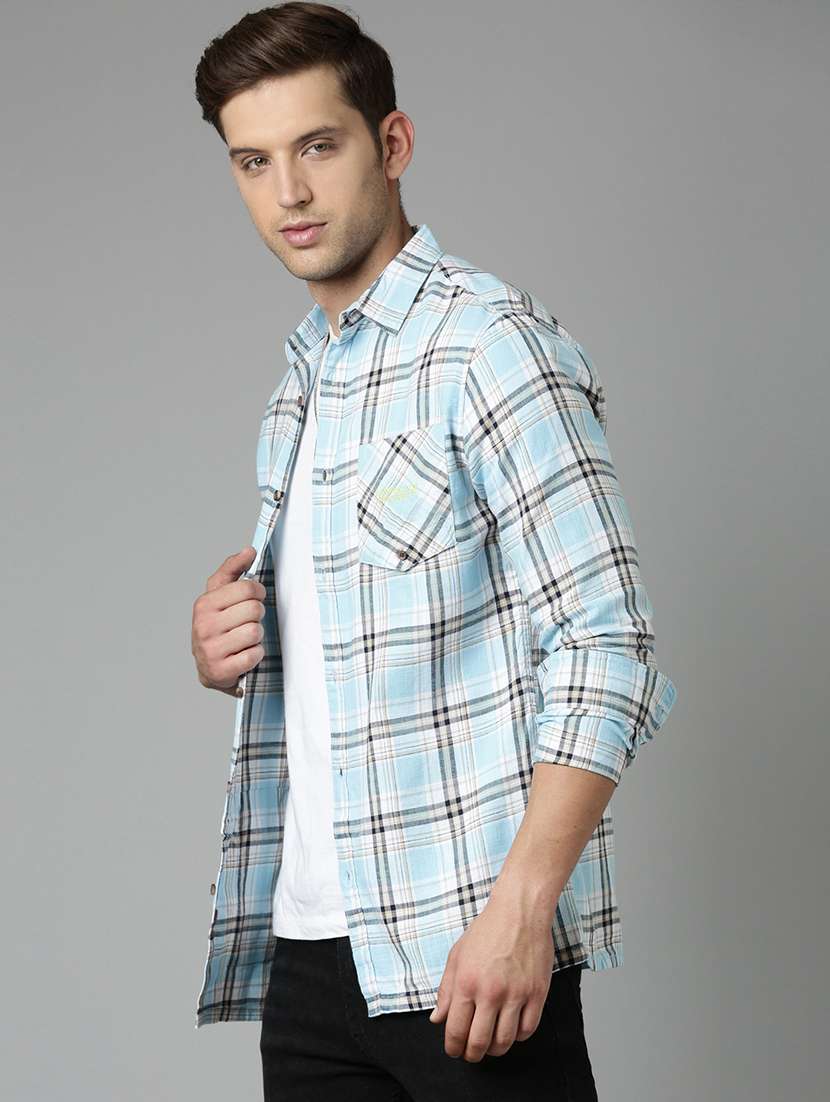 mens checks casual shirt - 20298122 -  Standard Image - 1