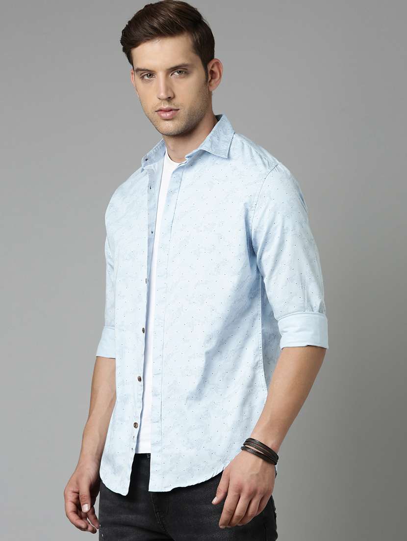 mens micro print casual shirt - 20298136 -  Standard Image - 1