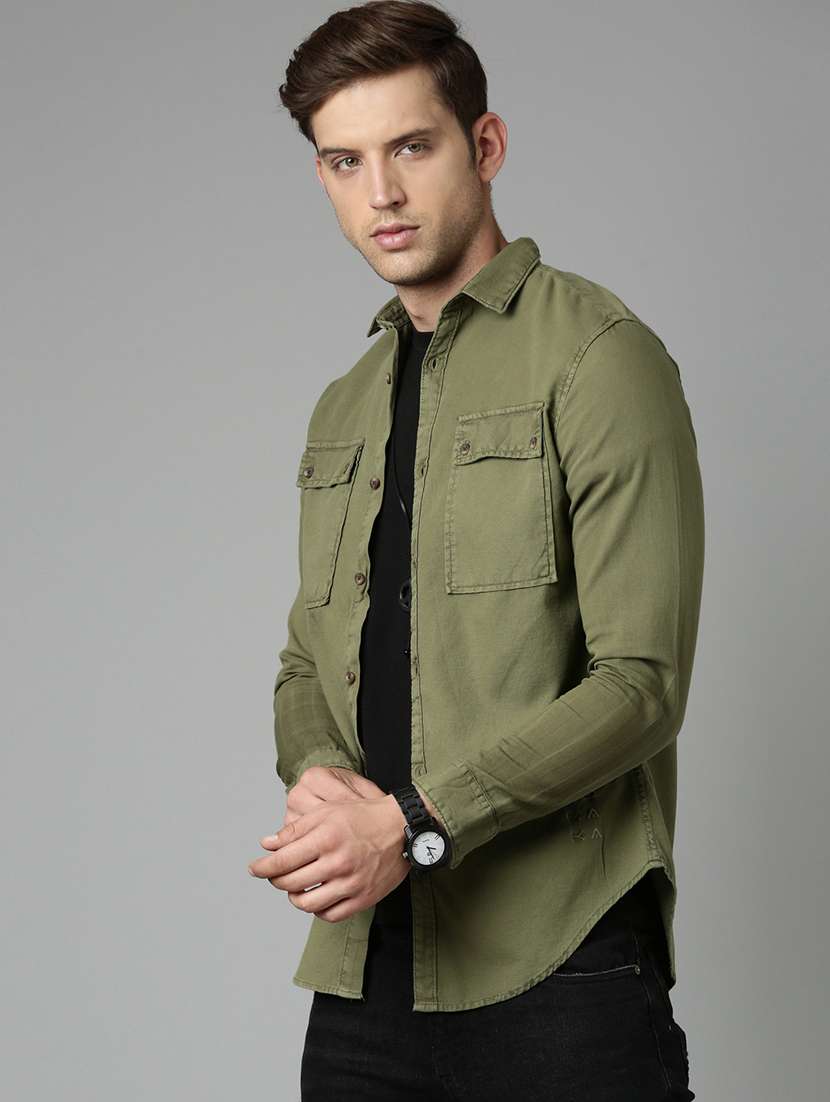 mens solid casual shirt - 20298140 -  Standard Image - 1