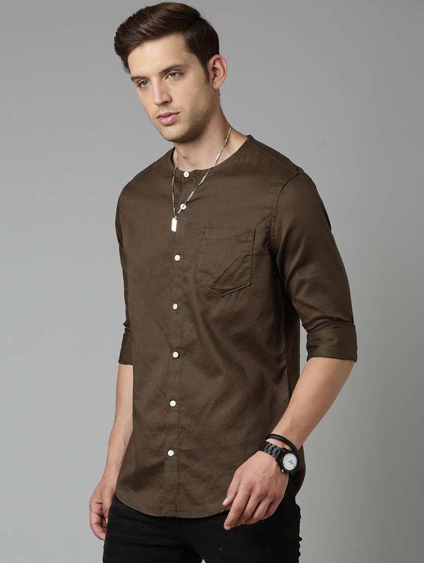 mens solid casual shirt - 20298143 - Standard Image - 1
