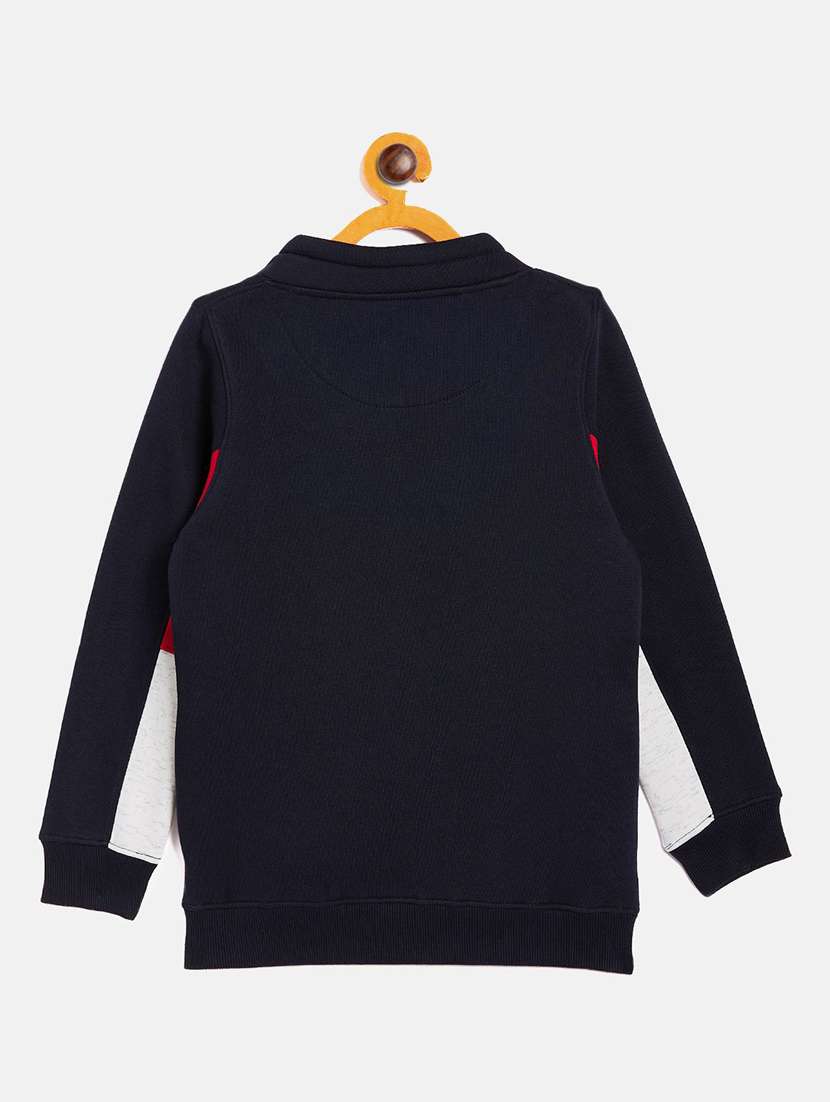 boys dark blue poly cotton hooded sweatshirt - 20298290 -  Standard Image - 1