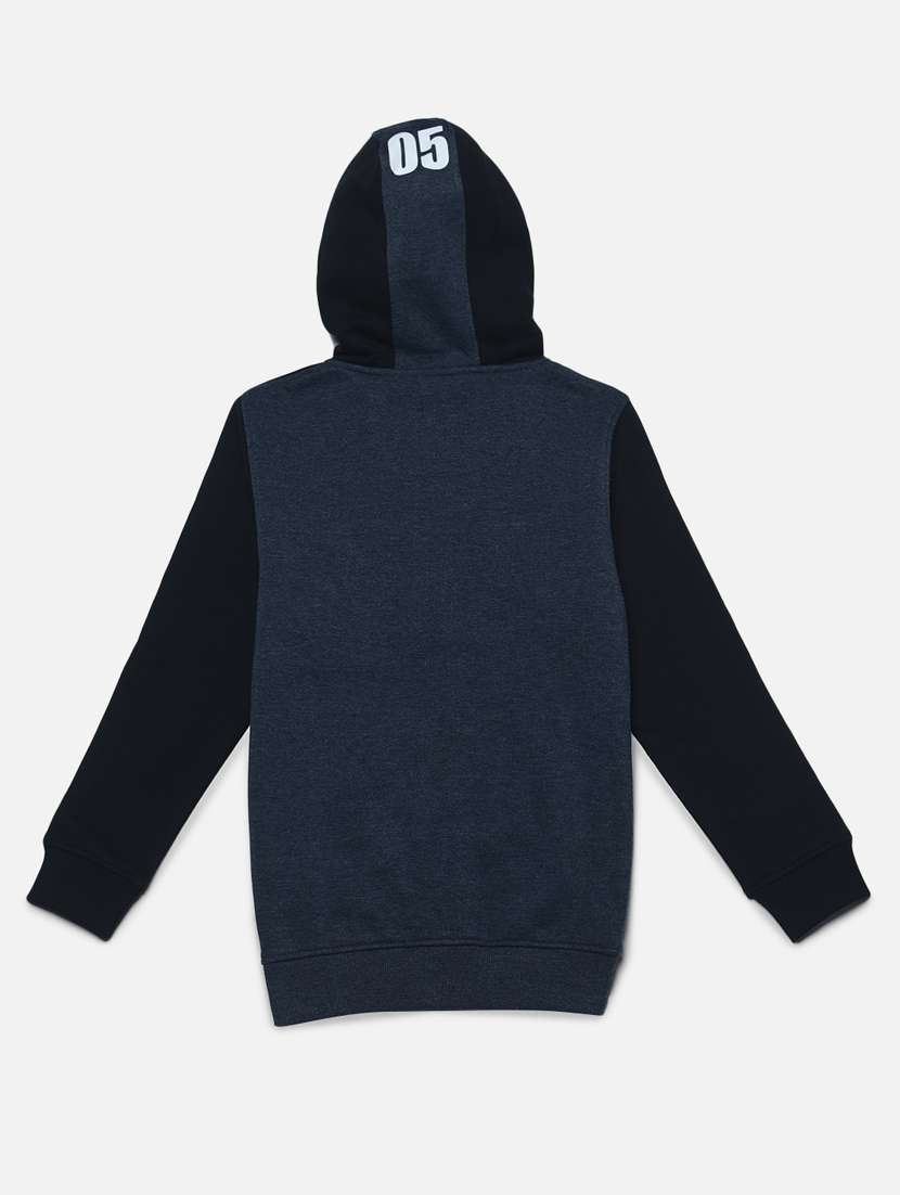 boys black color block hooded sweatshirt - 20298310 - Standard Image - 1
