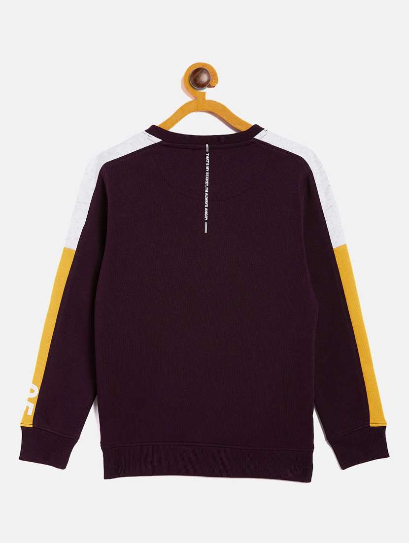boys burgundy graphic print cotton blend sweatshirt - 20298334 -  Standard Image - 1