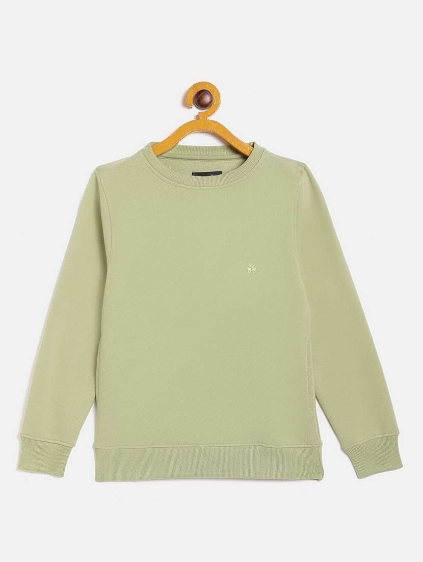 girls light green cotton blend sweatshirt