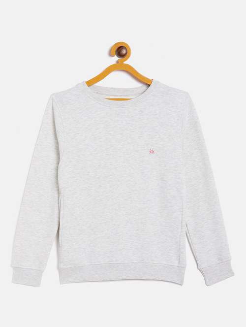 girls grey cotton blend sweatshirt - 20298425 -  Standard Image - 0