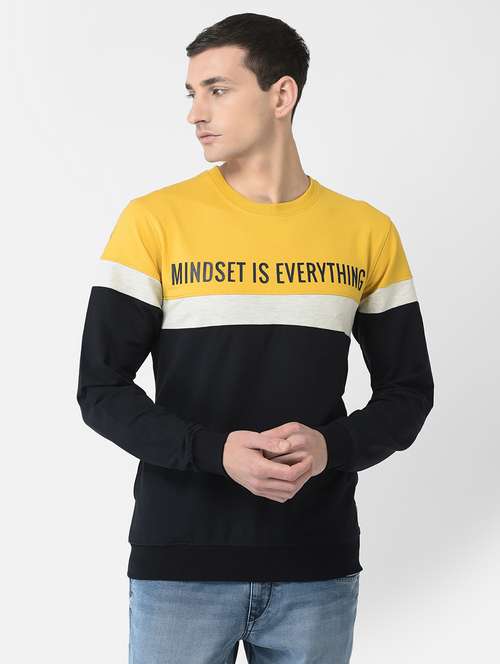men color block cotton blend regular sweatshirt - 20298503 - Standard Image - 0