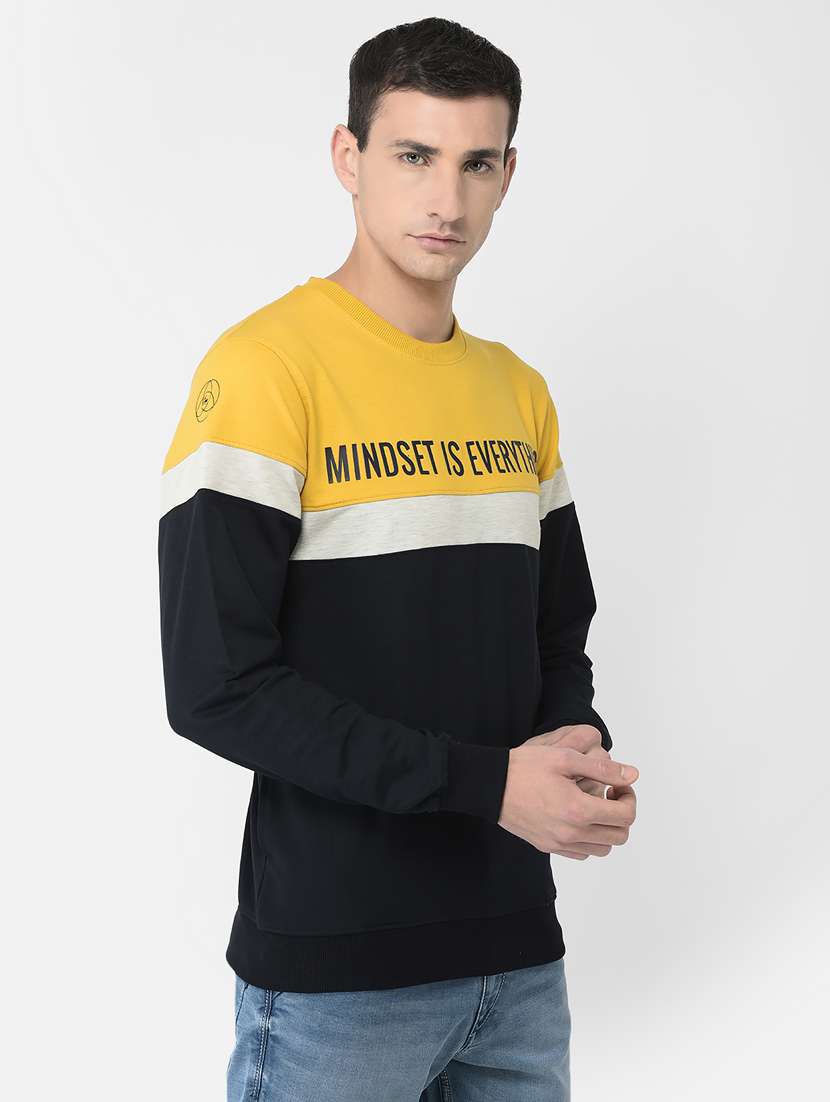 men color block cotton blend regular sweatshirt - 20298503 - Standard Image - 1