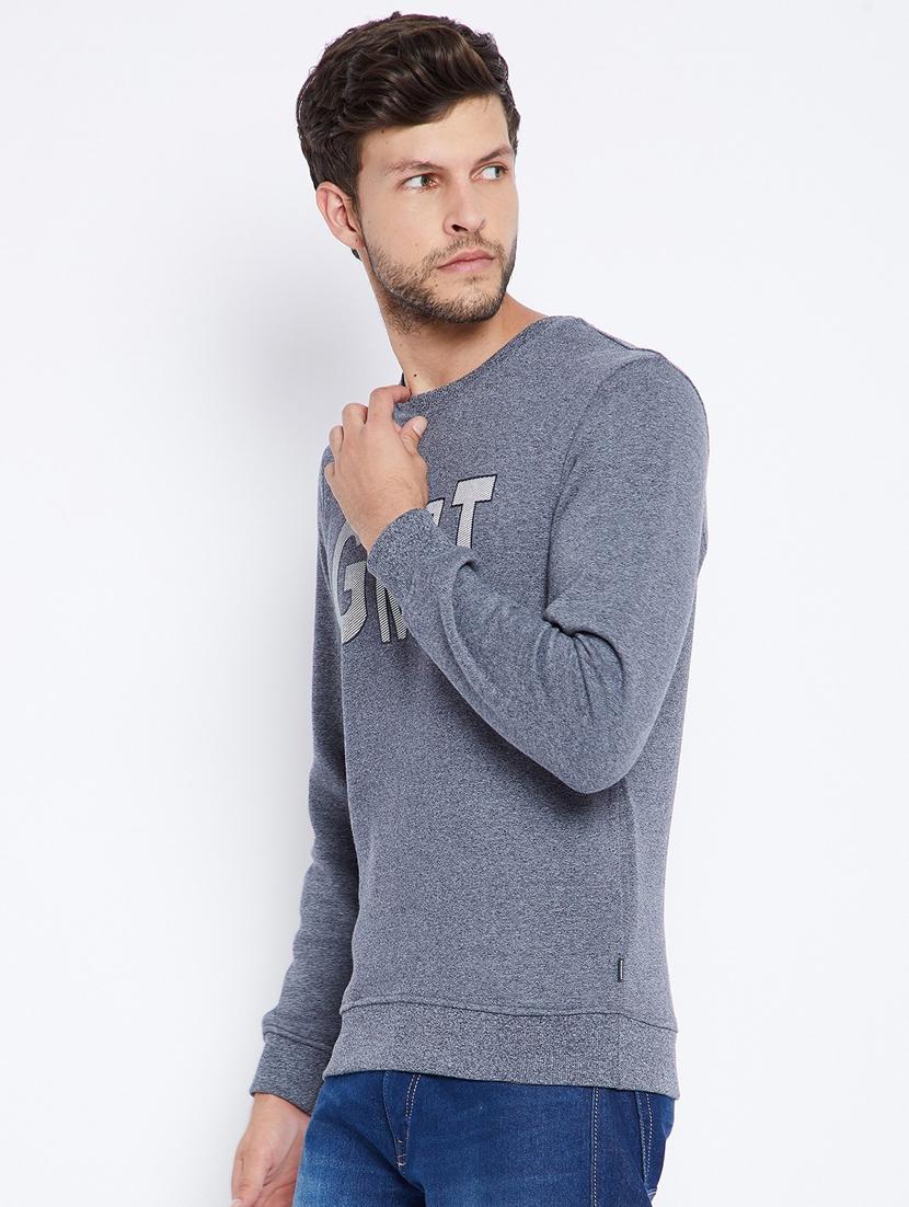 men blue cotton blend regular sweatshirt - 20298506 - Standard Image - 1