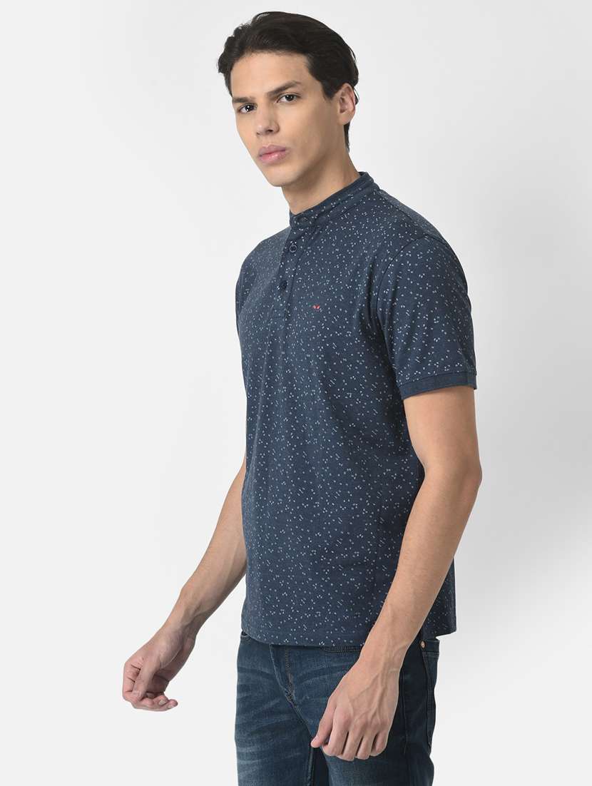 men dark blue polyester regular t-shirt - 20298560 -  Standard Image - 1