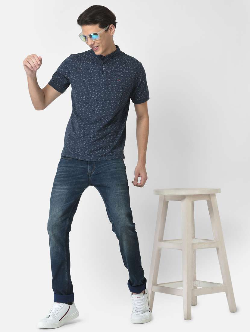 men dark blue polyester regular t-shirt - 20298560 -  Standard Image - 4